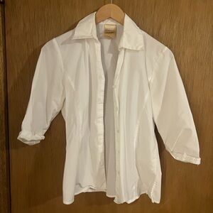 Vintage Gabrielle Rohde-Royce White Button-Up Blouse